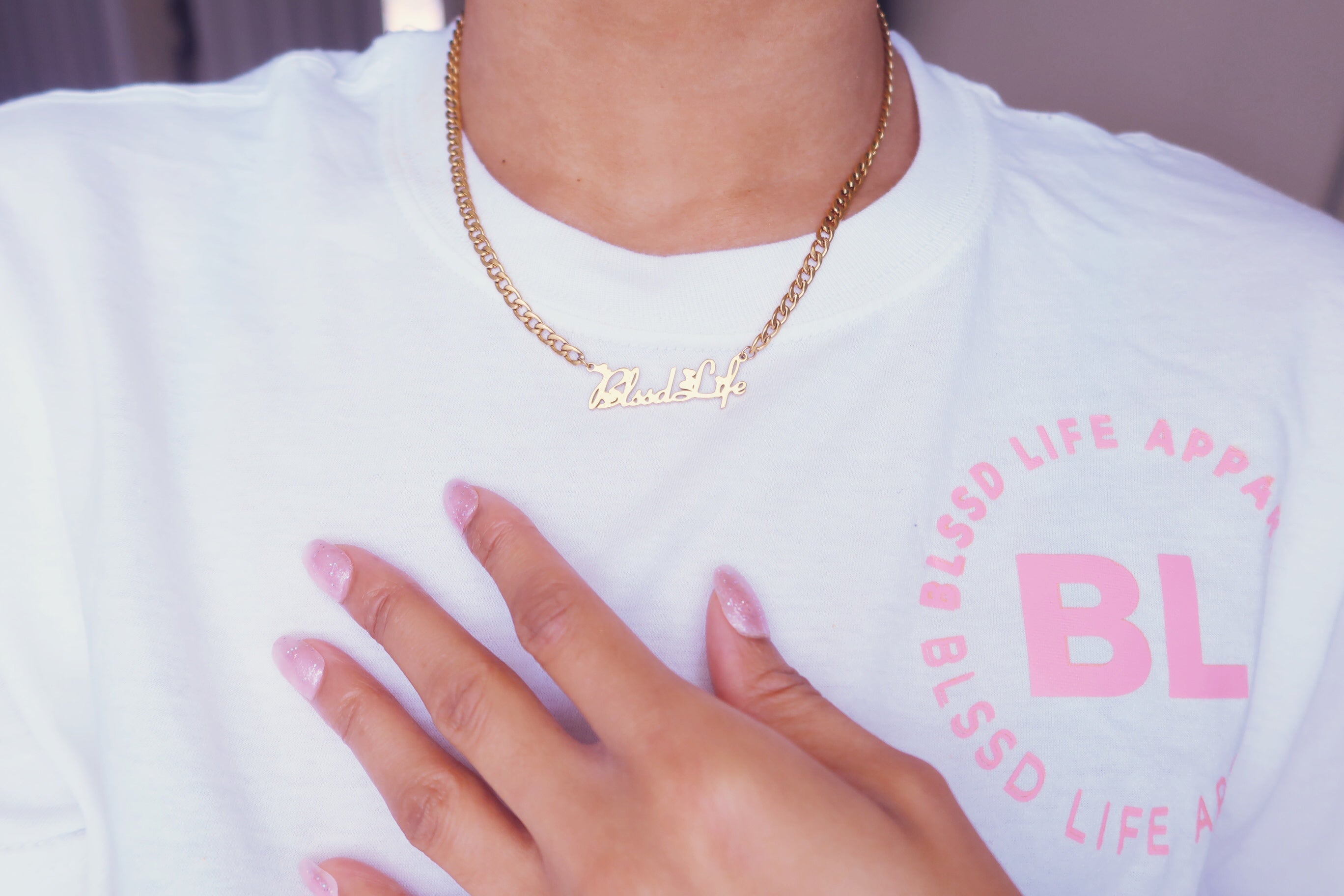 BLSSD LIFE GOLD LINK CHAIN NECKLACE (PRE-ORDER ONLY)