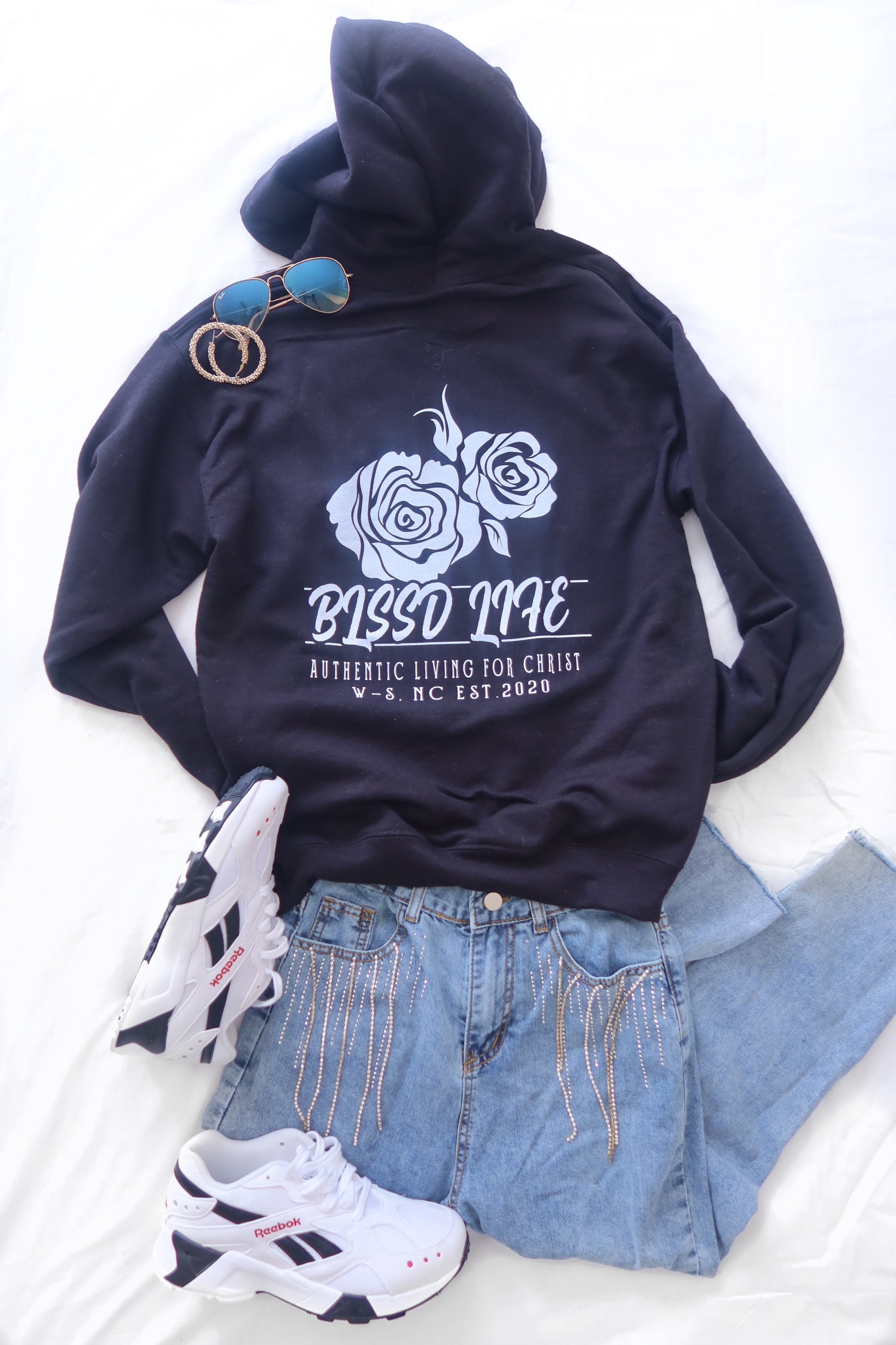 BLSSD LIFE CLASSIC LOGO ROSE HOODIE